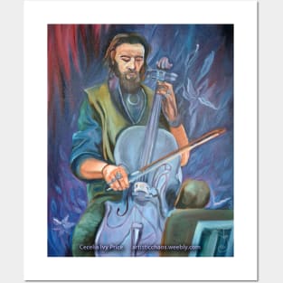 Gothic Cello Player Azriel Mordecai Posters and Art